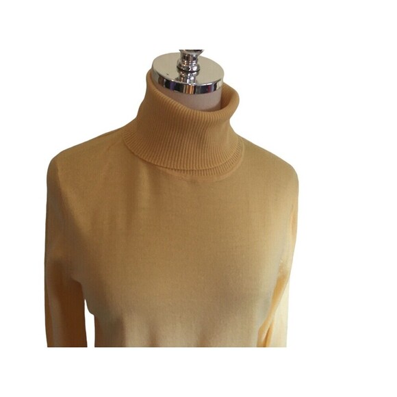 Pendleton Sweater Women's Size Medium Yellow Long Sleeve Merino Turtle Neck - Picture 3 of 7